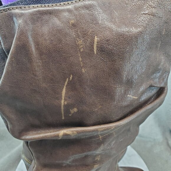 Calvin Klein Boots Womens Size 8.5 Brown Leather Makayla Slouchy Knee Boots - Picture 8 of 12